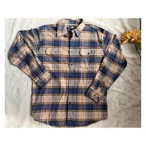 Dickies Relaxed Fit Flannel Shirt Size Medium